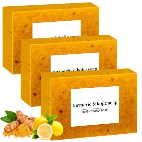 Turmeric Soap for Spots Remover - Honey Lemon Turmeric Kojic Soap Bar for Face a - Picture 1 of 9